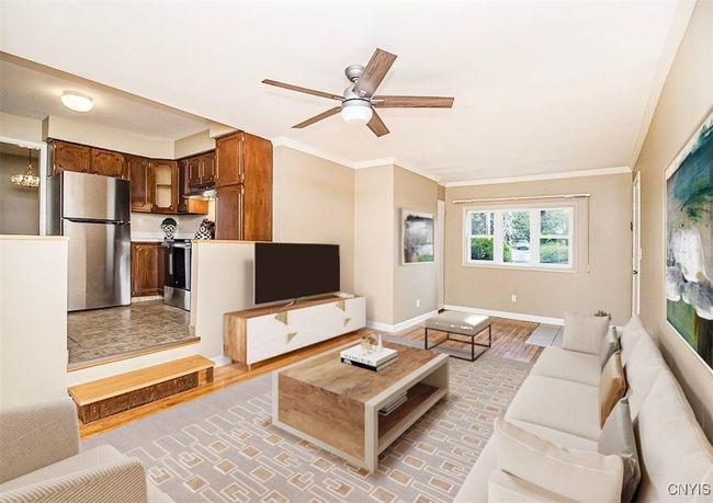 A virtually staged room provides a look into a furnished space... | Image 23