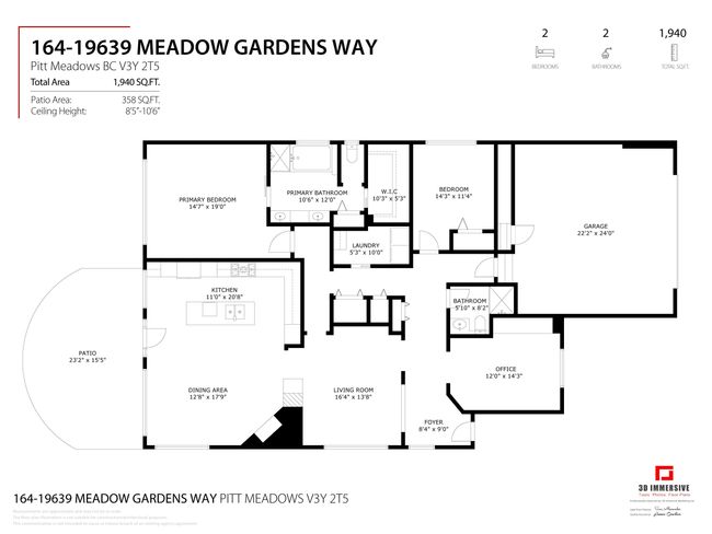 164 - 19639 Meadow Gardens Way, House other with 2 bedrooms, 2 bathrooms and 4 parking in Pitt Meadows BC | Image 33