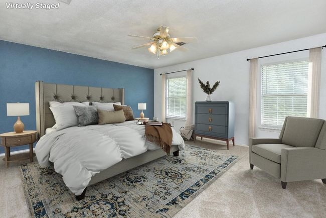 Primary bedroom virtually staged....look at all this room! | Image 23