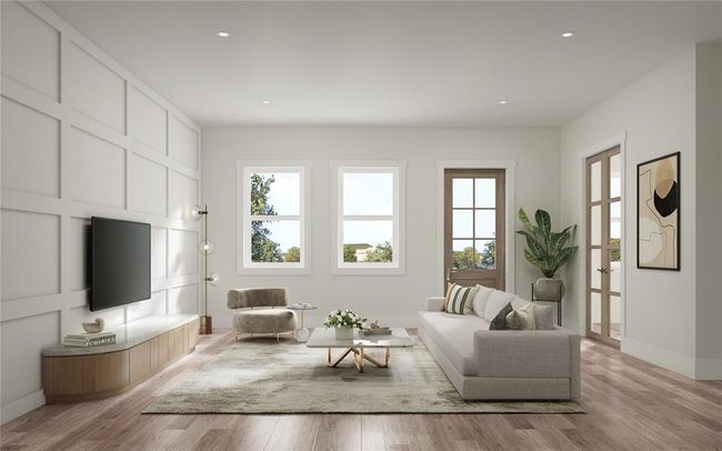 Engineered white oak hardwood floors throughout and custom walk in wine fridge adjacent to the dining area. | Image 4