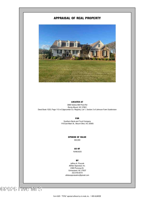 3886 Nobles Mill Pond Road, Rocky Mount, NC, 27801 | Card Image