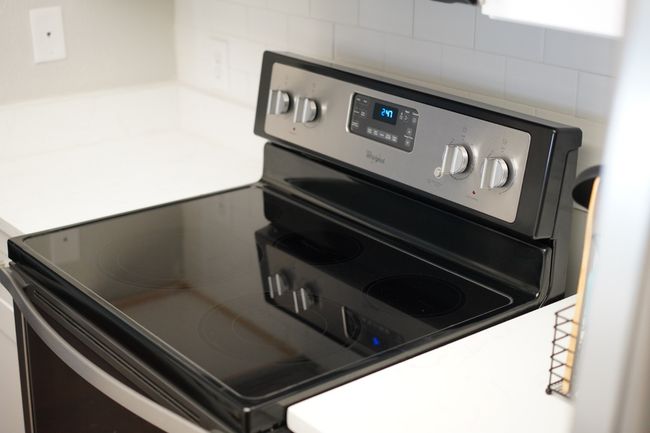 Kitchen view of stainless steel electric range oven | Image 8
