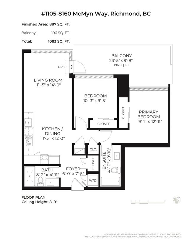 1105 - 8160 Mcmyn Way, Condo with 2 bedrooms, 2 bathrooms and 1 parking in Richmond BC | Image 26