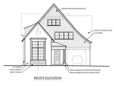 Front elevation; brick and lapped siding with porte-cochere access to a detached garage | Image 1