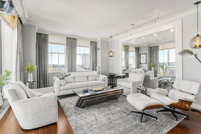 Living room, with views overlooking WaterFire, the State House, and College Hill | Image 1