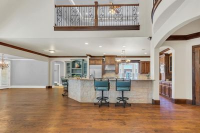 This picture is taken from living room facing the Kitchen. Noticethe built-in teal hutch. | Image 3