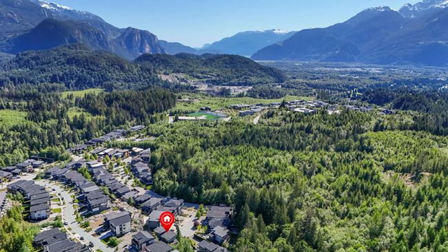 Aerial view of a heavily wooded area and a mountainous background | Image 37