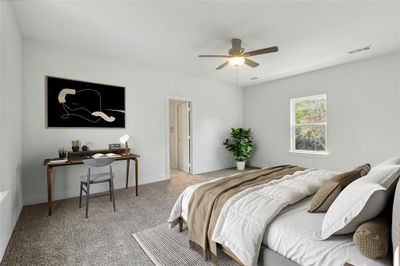 Bedroom with carpet flooring and ceiling fan | Image 3