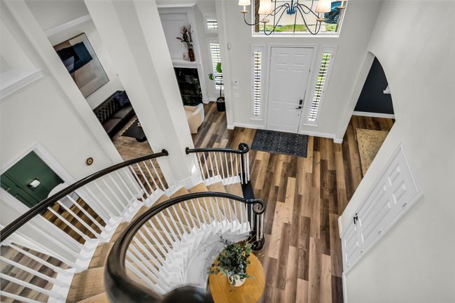 View Of Two Story Foyer From Upstairs. Beautiful Vinyl Plank Flooring! | Image 30