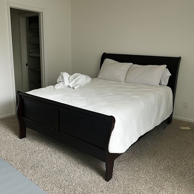 Carpeted bedroom with ceiling fan | Image 10