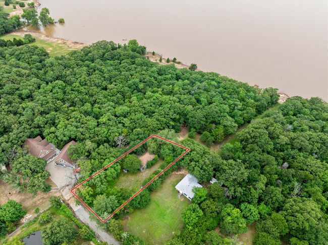 Aerial view of property and surrounding area with property parcel outlined | Image 10