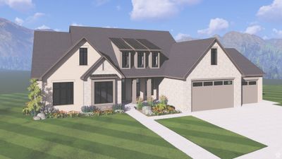 View of front facade featuring a front lawn, a garage, and a mountain view | Image 3