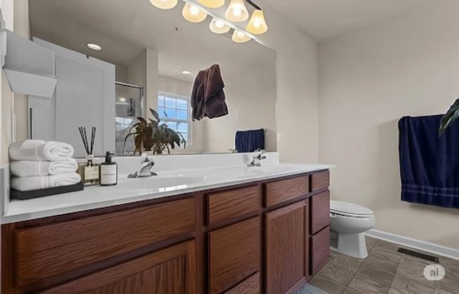 Primary bathroom with double sinks, soaking tub and separate shower | Image 19