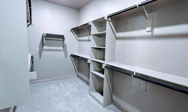 Walk in closet featuring carpet | Image 17