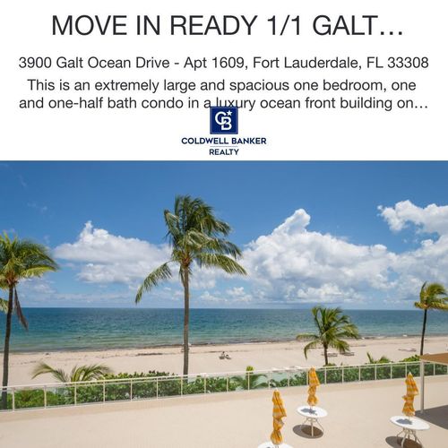 apt-1609-3900 Galt Ocean Dr, Fort Lauderdale, FL, 33308-6607 | Card Image