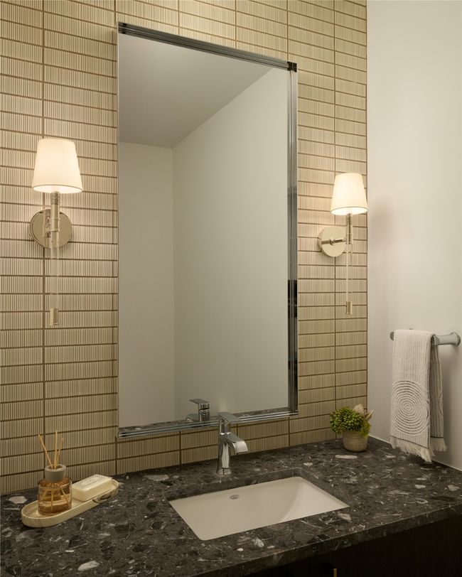 Bathroom with vanity and tile walls | Image 23