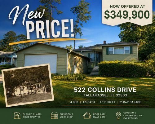 522 Collins Dr, TALLAHASSEE, FL, 32303-5253 | Card Image