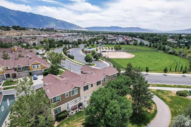Aerial view of residential area with mountains | Image 60