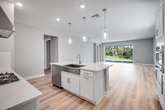 Structural options added include: Gourmet kitchen, pocket sliding doors at gathering room, shower at secondary bath, tray ceiling package, 8' interior doors, and outdoor kitchen rough-in. | Image 30