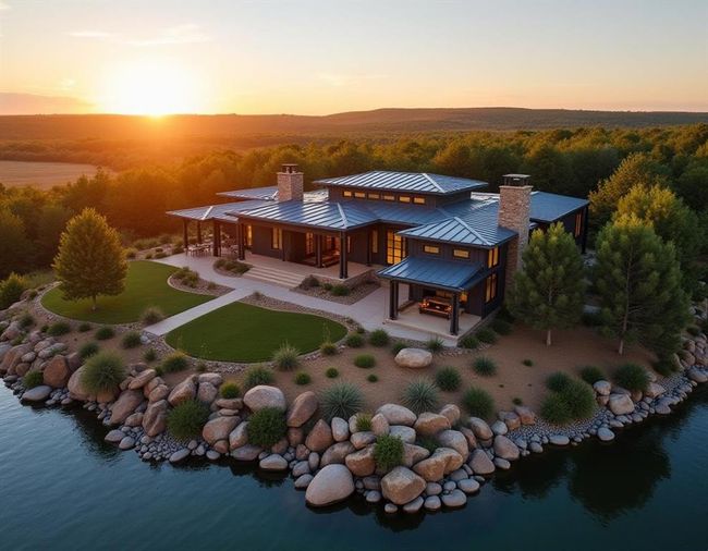 Aerial view at dusk featuring a water view | Image 5