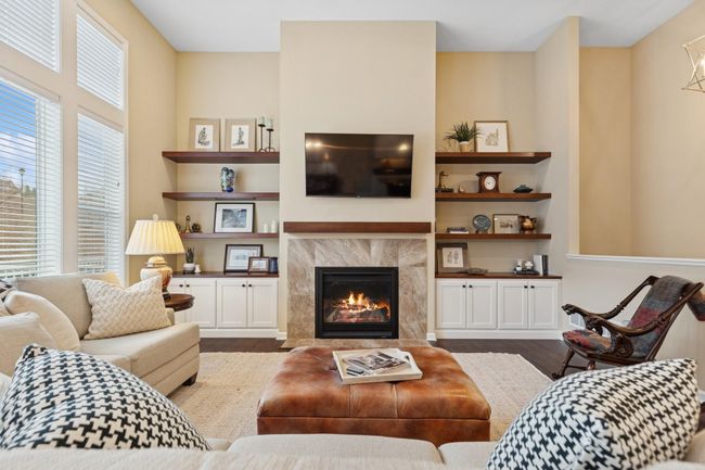 Gorgeous living room with gas fireplace & beautiful built-ins! | Image 5