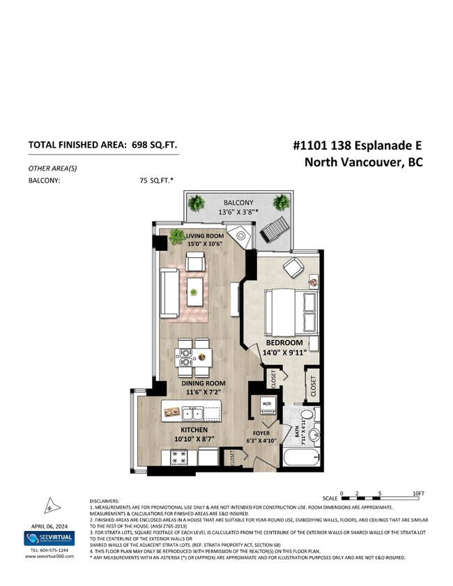 1101 - 138 E Esplanade, Condo with 1 bedrooms, 1 bathrooms and 1 parking in North Vancouver BC | Image 23