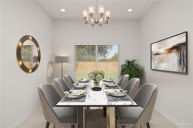 Dining area with a chandelier and recessed lighting | Image 5