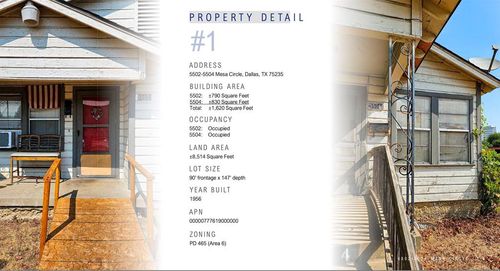 5504 Mesa Circle, Dallas, TX, 75235 | Card Image