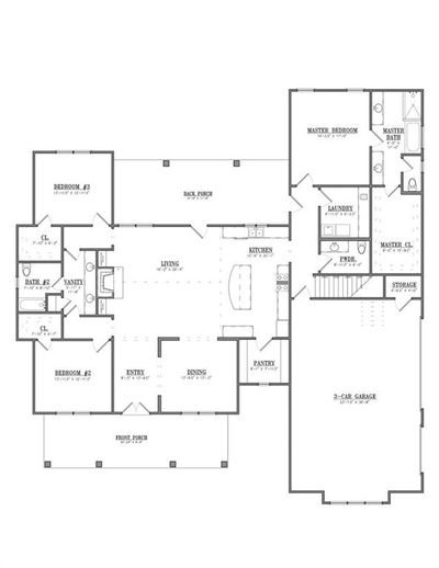 Level 1 Floor Plan - The Sawgrass by Holland Homes LLC. All plans, pricing and specifications are subject to change without notice.This plan was inspired by House Plan Zone, LLC. Plans are licensed for use from House Plan Zone or are derivatives of plans copyrighted by House Plan Zone, LLC. | Image 3