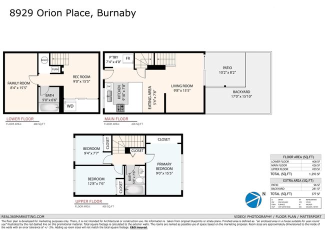 8929 Orion Place, Townhouse with 3 bedrooms, 2 bathrooms and 1 parking in Burnaby BC | Image 22