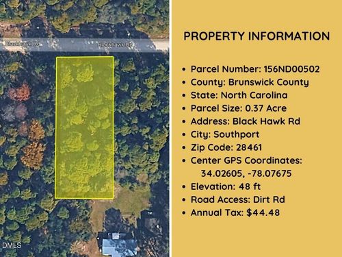 0 Blackhawk Rd, Southport, NC, 28461 | Card Image