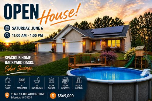 11142 N Lake Woods Dr, Edgerton, WI, 53534-8550 | Card Image