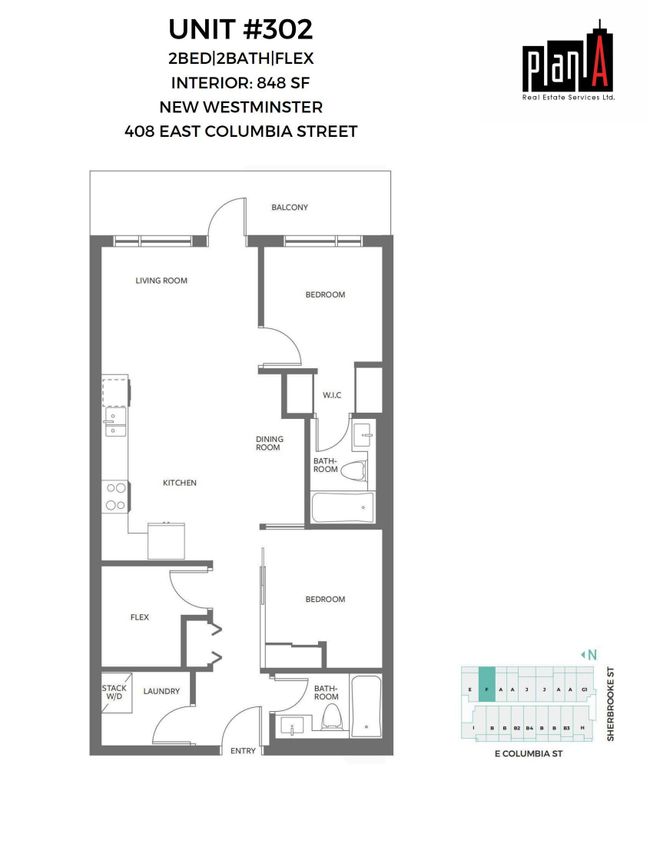 302 - 408 East Columbia, Condo with 2 bedrooms, 2 bathrooms and null parking in New Westminster BC | Image 24
