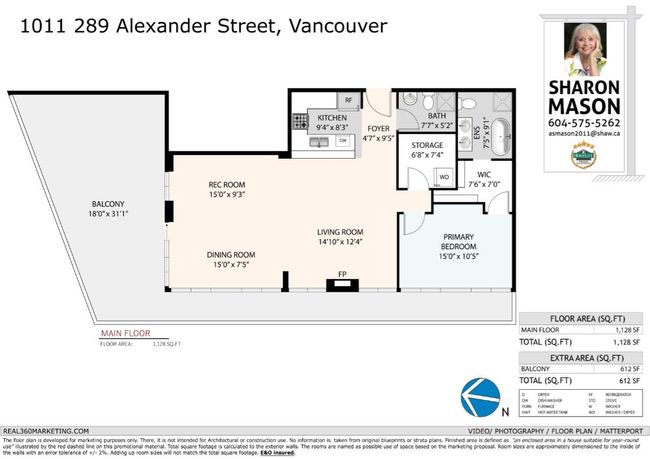 1011 - 289 Alexander Street, Condo with 1 bedrooms, 2 bathrooms and 2 parking in Vancouver BC | Image 13