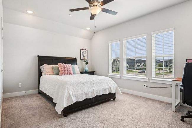 Bedroom featuring carpet floors, recessed lighting, and ceiling fan | Image 27