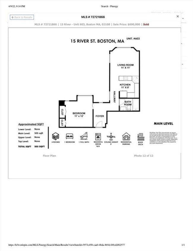 APT-603 - 15 River St, Condo with 1 bedrooms, 1 bathrooms and null parking in Boston MA | Image 16