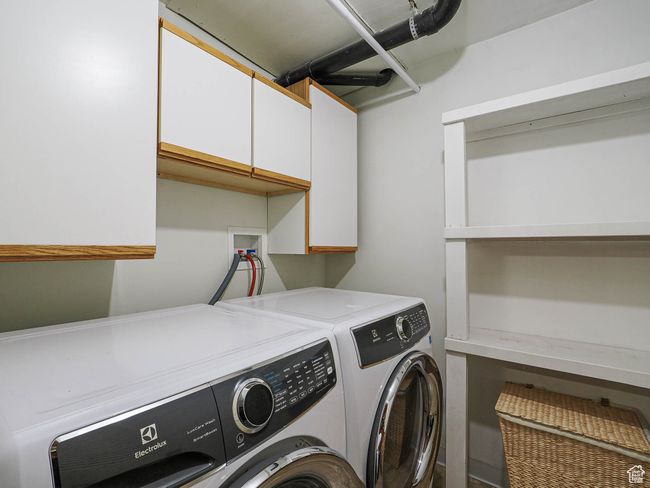 Washroom with cabinet space and separate washer and dryer | Image 35