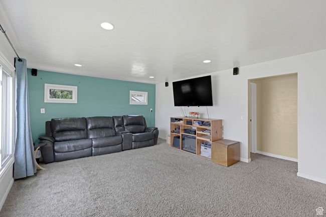 Living room with carpet, recessed lighting, and baseboards | Image 5