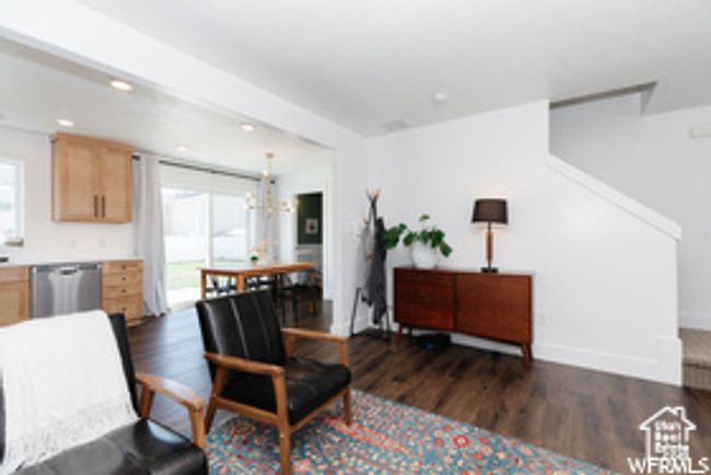 Living room featuring wood finished floors, baseboards, and recessed lighting | Image 30