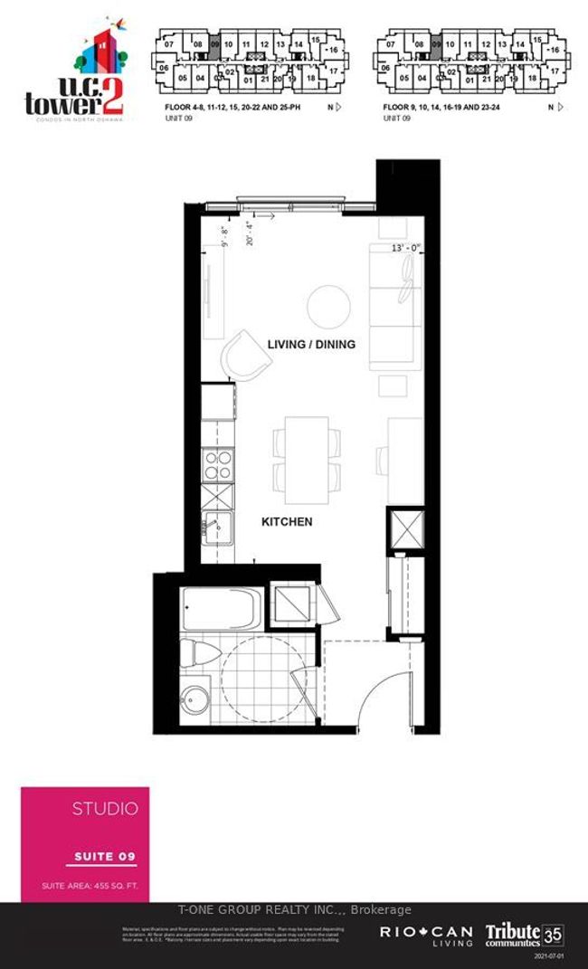 1909 - 2545 Simcoe St N, Condo with 0 bedrooms, 1 bathrooms and null parking in Oshawa ON | Image 43