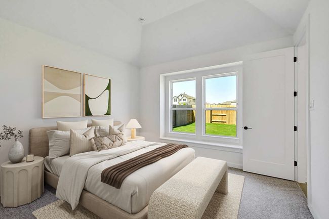 Bedroom with light colored carpet and baseboards | Image 4