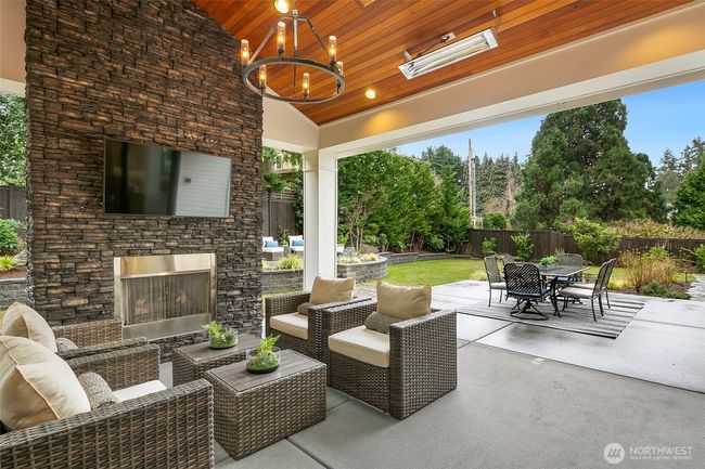 Outdoor Covered Patio Features, Fireplace, Infratech Heaters, Outdoor Speakers, Built in BBQ and Skylight. | Image 38