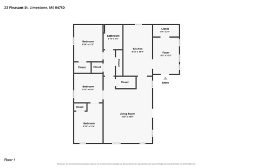 23 Pleasant St, Limestone, ME, 04750-1209 | Card Image