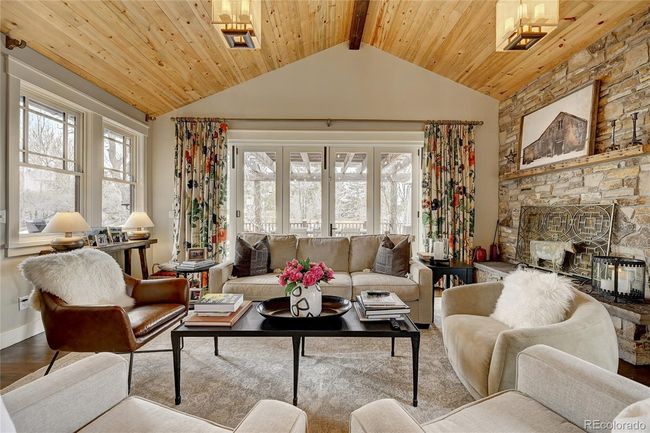 Wood burning fireplace in great room | Image 11