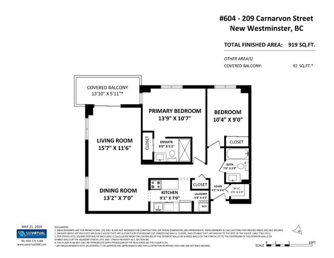 604 - 209 Carnarvon Street, Condo with 2 bedrooms, 2 bathrooms and 2 parking in New Westminster BC | Image 21