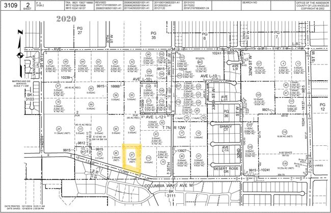 Highlighted Parcel Map for 3.75 acre lot | Image 7