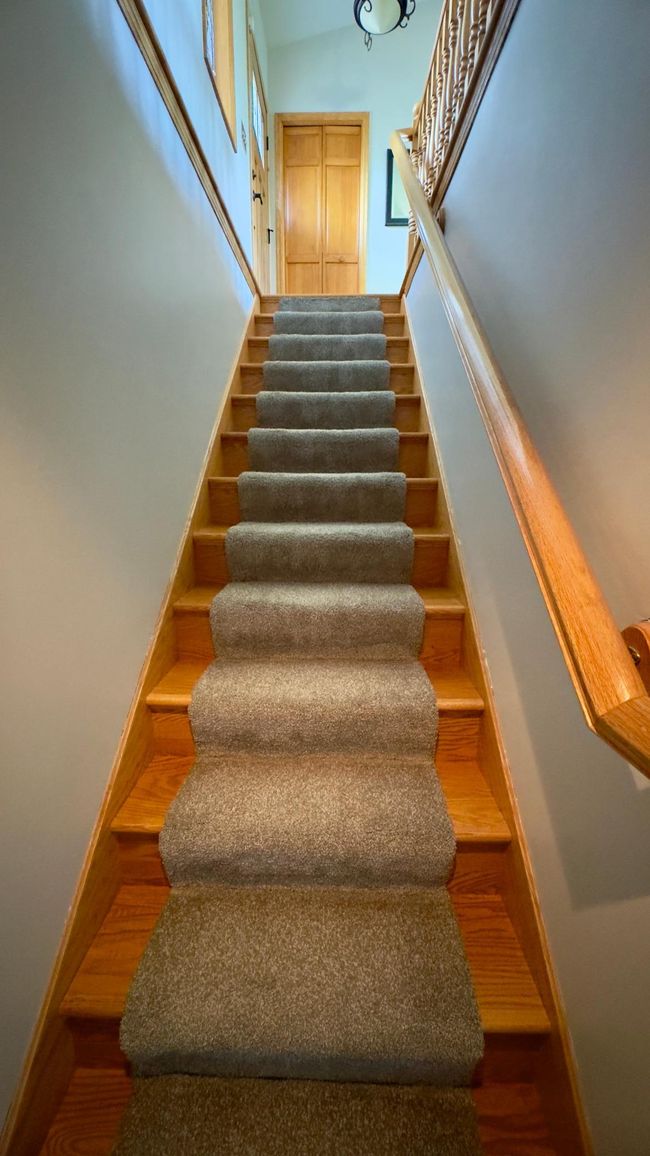 Super soft carpet with solid wood edges on the steps | Image 37