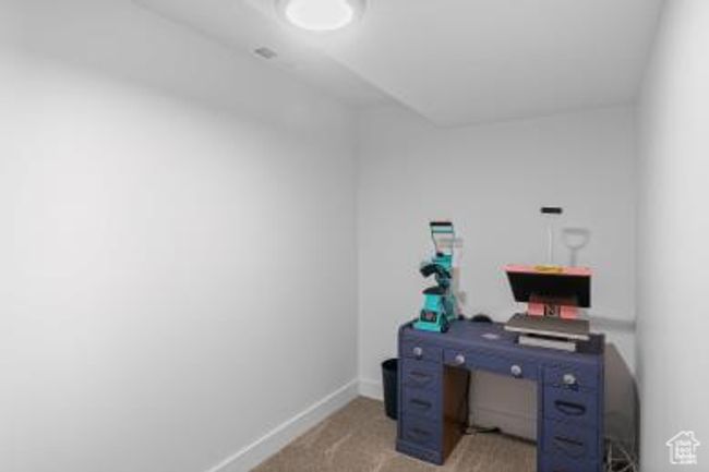 Office area with baseboards and light carpet | Image 30