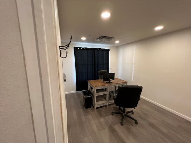 Office featuring wood finished floors, baseboards, and recessed lighting | Image 30