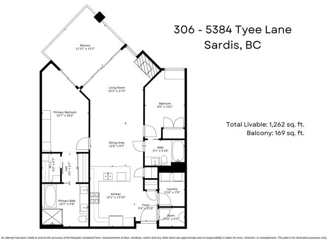 306 - 5384 Tyee Lane, Condo with 2 bedrooms, 2 bathrooms and 1 parking in Chilliwack BC | Image 6